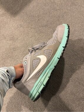 Nike Women’s Gray and Mint Lunarlon Running Shoe